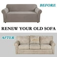 thumbnail image 6 of PrimeBeau Sofa Slipcover 1 Piece Sofa Cover 3 Seater Soft Couch Cover(Sofa Large, Taupe), 6 of 6