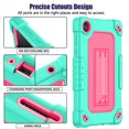 thumbnail image 3 of SOATUTO  for Lenovo Tab M8 4th Gen 2023/2024 Release Hard Back Soft Silicone Heavy Duty Hybrid Protection Shell with Kicktand Shoulder Strap for Lenovo Tab M8 4th Gen TB-300FU/TB-300XU (Green+Pink), 3 of 6