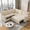 Beige(Corduroy Fabric), variant on Howcool Modular Sectional Sleeper Sofa, 81" L-Shaped Oversized Cloud Couch with Pull-Out Bed, 5-Seat Chenille Sofa with Storage Chaise, USB Charging and Cup Holders for Living Room Apartment,Black