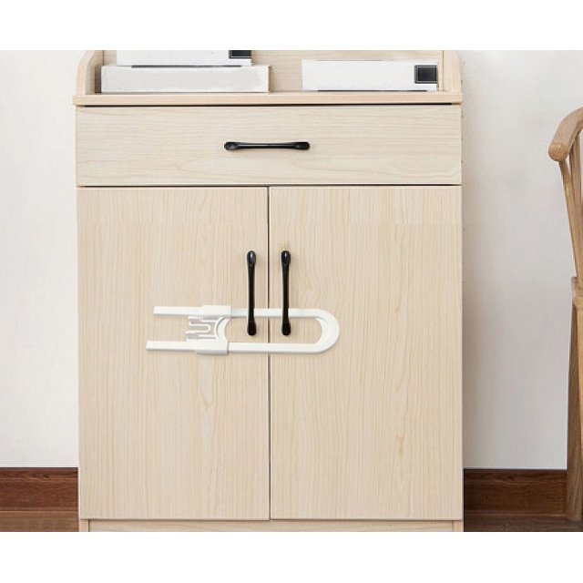 ZHAOCHENG Paquete de 4 Cerraduras deslizantes para gabinetes seguras para niños, ideales para proteger al bebé en perillas y perillas de gabinetes, protegen su cocina, baño, puertas de almacenamient
