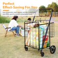 thumbnail image 3 of Siffler Folding Jumbo Shopping Cart with Swivel Wheels and Double Baskets, 396 LBS Capacity Heavy Duty Utility Carts for Laundry, Grocery, 3 of 9
