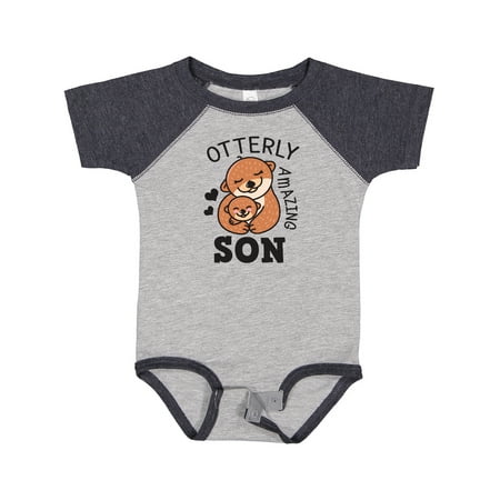 

Inktastic Otterly Amazing Son with Mother and Child Otter Gift Baby Boy Bodysuit