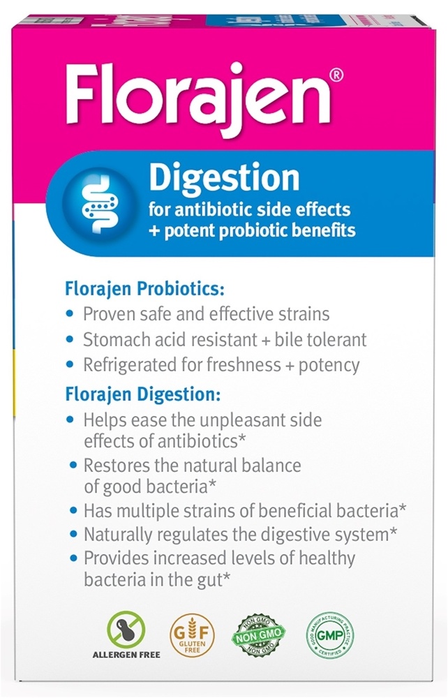 Florajen - Digestion Multiculture Probiotic Supplement 15 Billion CFU ...