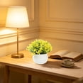 thumbnail image 5 of Dongrere Small Artificial Potted Shrub, Plastic Fake Greenery Plant with White Pot for Home Office Desk Bathroom Tabletop Decor, Yellow, 5 of 8