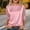 Pink, variant on BUIGTTKLOP 3/4 Length Sleeve Womens Tops Crewneck Summer Top Solid Color T Shirts Dressy Casual Blouses