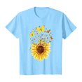thumbnail image 6 of COMVALUE Women's Sunflower Graphic Shirts Boho Flowers Tee Tops Cute Summer Vintage Short Sleeve Holiday T Shirt (Sky Blue, M), 6 of 8