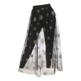 thumbnail image 1 of Pantalones Guardapolvos Trasparente Malla Diseño Copo de Nieve Tamaño Plus Rosegal  Pantalones de talla grande, 1 of 5