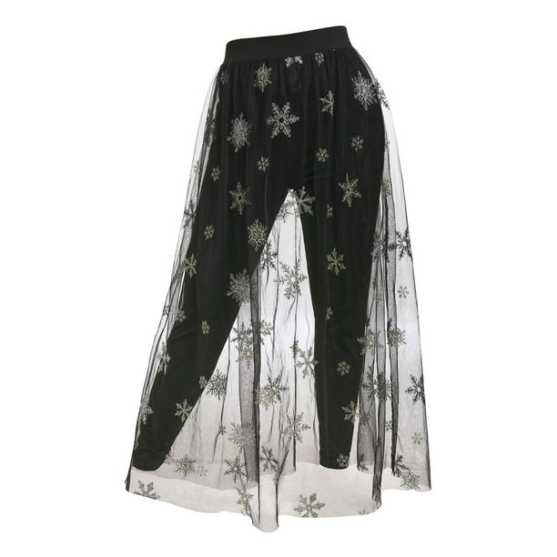 Pantalones Guardapolvos Trasparente Malla Diseño Copo de Nieve Tamaño Plus Rosegal Pantalones de talla grande