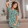 thumbnail image 3 of Goofa Dachshund Dog Puppy Print Women’s Cotton Nightdress – Short-Sleeved Sleep Dress, Casual Loose-Fit Lounge Wear, Comfortable and Stylish Sleepwear for Women, 3 of 6