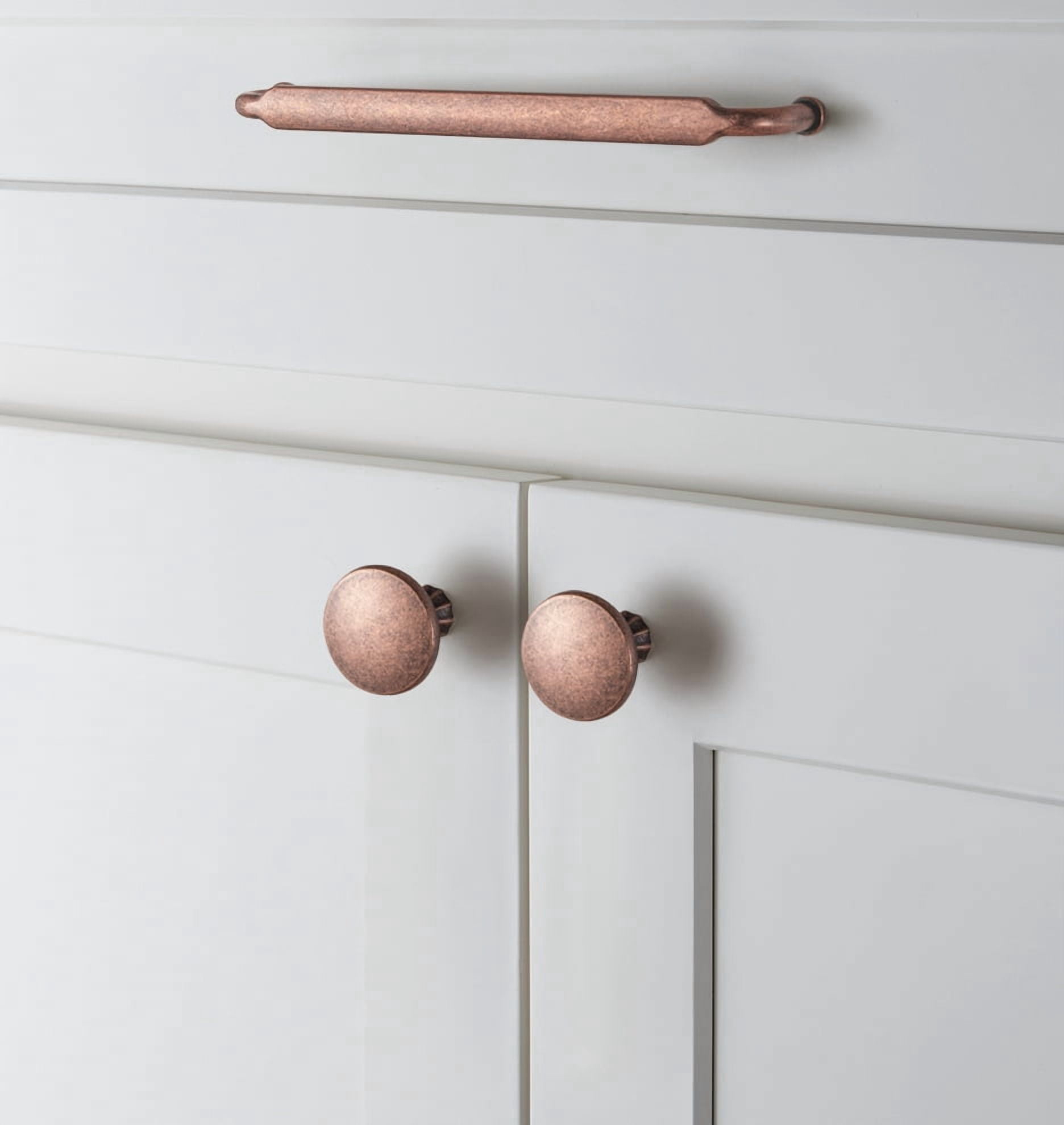 Goo-Ki 12 Pack 3" Hole Center Antique Copper Kitchen Cabinet Handles, Closet Classic Zinc Alloy Drawer Pulls Dresser Hardware for Bedroom