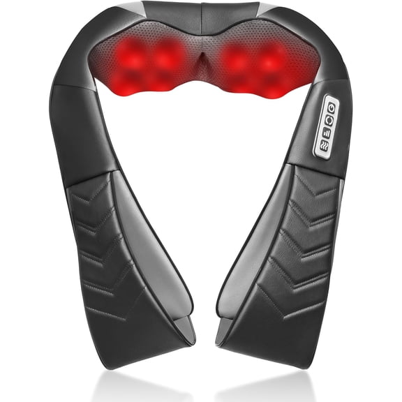 Shiatsu Neck and Back Massager, Electric Shoulder Massager with Heat, Deep Tissue Kneading Massage for Pain Relief, Gifts for Dad Mom Friend Birthday Father's Day(NOT Cordless)