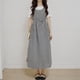 thumbnail image 2 of Vestido tipo delantal de algodón a cuadros de estilo coreano para mujer, 2 of 2