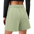 thumbnail image 5 of Womens Plus Size Dressy Shorts Casual High Waist Loose Solid Color Suit Shorts With Pockets, 5 of 8