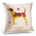 thumbnail image 1 of BOSDECO Asia Red Abstract Year 2018 Dog Design Translation Prosperity Beagle Pillowcase Pillow Cover Cushion Case 20x20 inch, 1 of 1