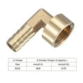 thumbnail image 4 of Uxcell Brass Hose Barb Fitting Elbow Female Thread 90 Degree Angle Pipe Connector with Stainless Steel Hose Clamp 12mm, 4 of 6