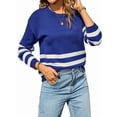 thumbnail image 2 of Womens Fall Fashion Long Sleeve Color Block Oversized Sweater Trendy Casual Crew Neck Knitted Pullover Baolan M, 2 of 9