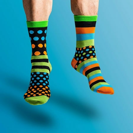 

NEGJ Print Socks For Women Girls Dots Striped Print Colorful Pattern Novelty Cute