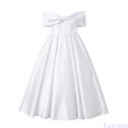 thumbnail image 2 of Fozruso Girls' Dresses Girls Formal Off Shoulder Bow Dress Maxi Gown Wedding Party Satin Dress For Kids,12-13 Years, 2 of 6