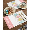 thumbnail image 2 of Easter Placemats Set of 4, Bunny Rabbit Ears Placemat for Dining Table Decorations, Flower Floral Spring Place Mats, Spring Table Mats for Kitchen Dinner Seasonal Holiday Party Decor, 2 of 6