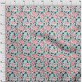 thumbnail image 3 of oneOone Silk Tabby Fabric Watercolor Leaves & Peony Floral Decor Fabric Printed BTY 42 Inch Wide, 3 of 4