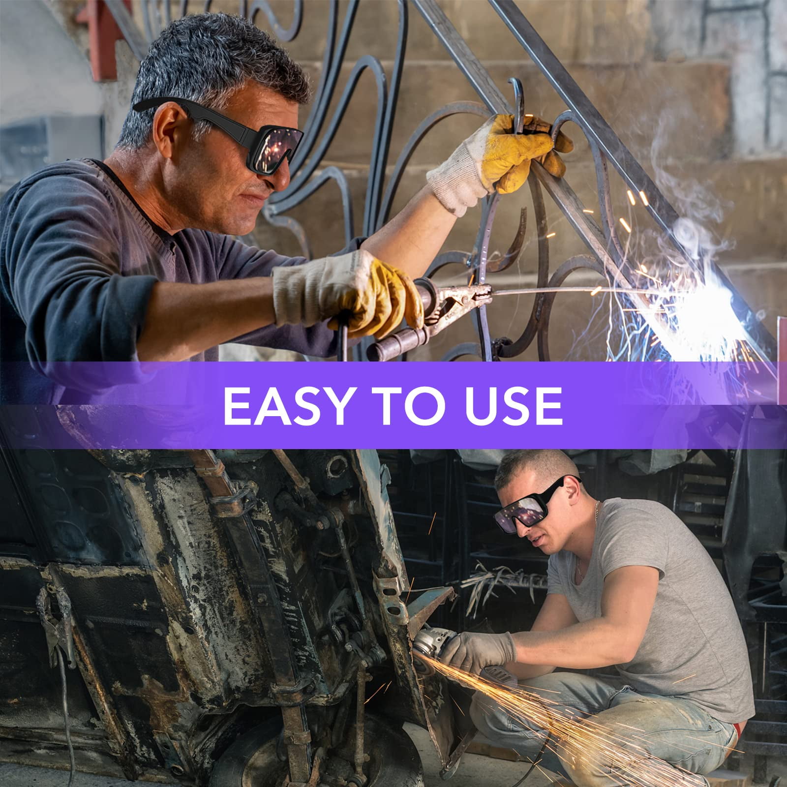TRQWH Welding Glasses Auto Darkening Safety Goggles Solar True Color Welder Glasses Eyes Protective PC Lens Welder Mask Welding Helmet for TIG MIG ARC Weld Plasma Cut Grinding