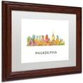 thumbnail image 2 of Trademark Fine Art 'Philadelphia Skyline WB-1' Canvas Art by Marlene Watson, White Matte, Wood Frame, 2 of 4