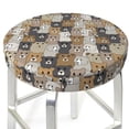 thumbnail image 3 of Lsque Cartoon Bear Round Bar chair cushion covers Velvet Fabric Premium Comfort Protects from Scratches and Stains for 14-17 Inch Chair- 14 inch, 3 of 7