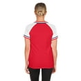 thumbnail image 2 of Women's New Era Red St. Louis Cardinals Gameday Raglan V-Neck T-Shirt, 2 of 6