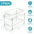 thumbnail image 6 of Sindcom 3 Pack Bathroom Plastic Storage Organizer, 2 Tier Clear Under Sink Organizers Vanity Countertop Storage Container, 6 of 7