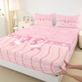 thumbnail image 4 of Manfei Pink Bowknot Bed Sheets For Girl,Dreamy Princess Style King Sheets For Kids,4 Pieces, 4 of 6