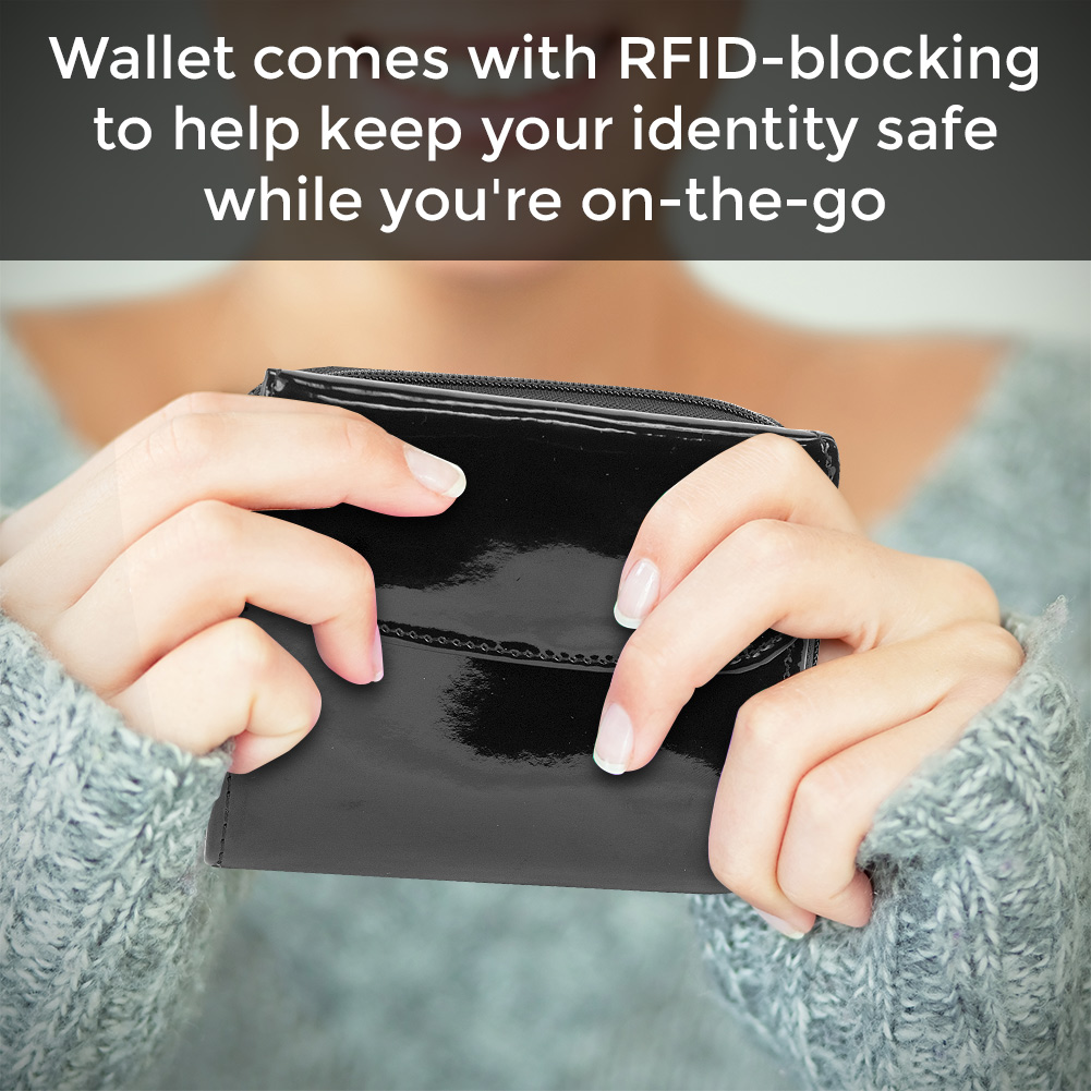 Safe ID Hack-Proof Leather French Wallet with RFID Blocking - image 3 of 3