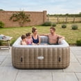 thumbnail image 2 of Wave Pacific 4-Person Square Inflatable Hot Tub | 110-Jet Massage & Eco Heater | Brown Rattan, 2 of 5