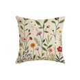 thumbnail image 3 of Yhmxh Wildflower Throw Pillow Covers 18"x18" Floral Faux Embroidery Print Pillow Covers with Zipper Spring Aesthetic Farmhouse Boho Cozy Throw Pillowcases for Living Room Couch Sofa Bed, 3 of 7