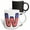 Multicolor, variant on 3drose, Stars and Stripes Monogram Initial W, 11oz Magic Transforming Mug