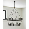 thumbnail image 4 of Aiwen 2 Tiers Round Industrial Oversize Wagon Wheel Chandelier, Matte Black Metal Ceiling Light, 4 of 8