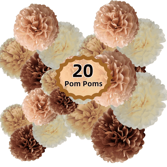 Paper Flower Garlands Decorations Tissue Paper Poms Blooms 20 Pcs 6" To 14" - Home Birthday Wedding Graduations Tea Party Decor