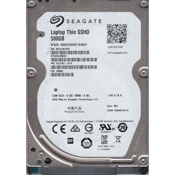 ST500LM000, W76, WU, PN 1EJ162-310, FW SM36, Seagate 500GB SATA 2.5 Hard Drive