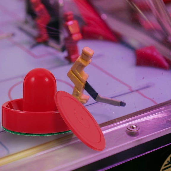 OULII 1Set Red Ice Hockey Pucks and Paddles Set for Party Tabletop Game with Durable Plastic Design