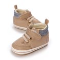 thumbnail image 5 of Leather Shoes for Baby Girls Boys, Soft Rubber Sole Infant Anti-Slip Toddler Shoes (6-12 Months) Khaki, 5 of 8