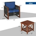 thumbnail image 4 of 3PCS Patio Wicker Furniture Set Rattan Outdoor Sofa Set with Cushion Navy, 4 of 5