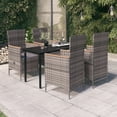 thumbnail image 1 of vidaXL 5 Piece Garden Dining Set with Cushions Grey, 1 of 5