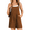Brown, variant on Fantaslook Womens Rompers Waffle Pleated Casual Jumpsuit Adjustable One Piece Jumper Loose Shorts Overalls with Pockets
