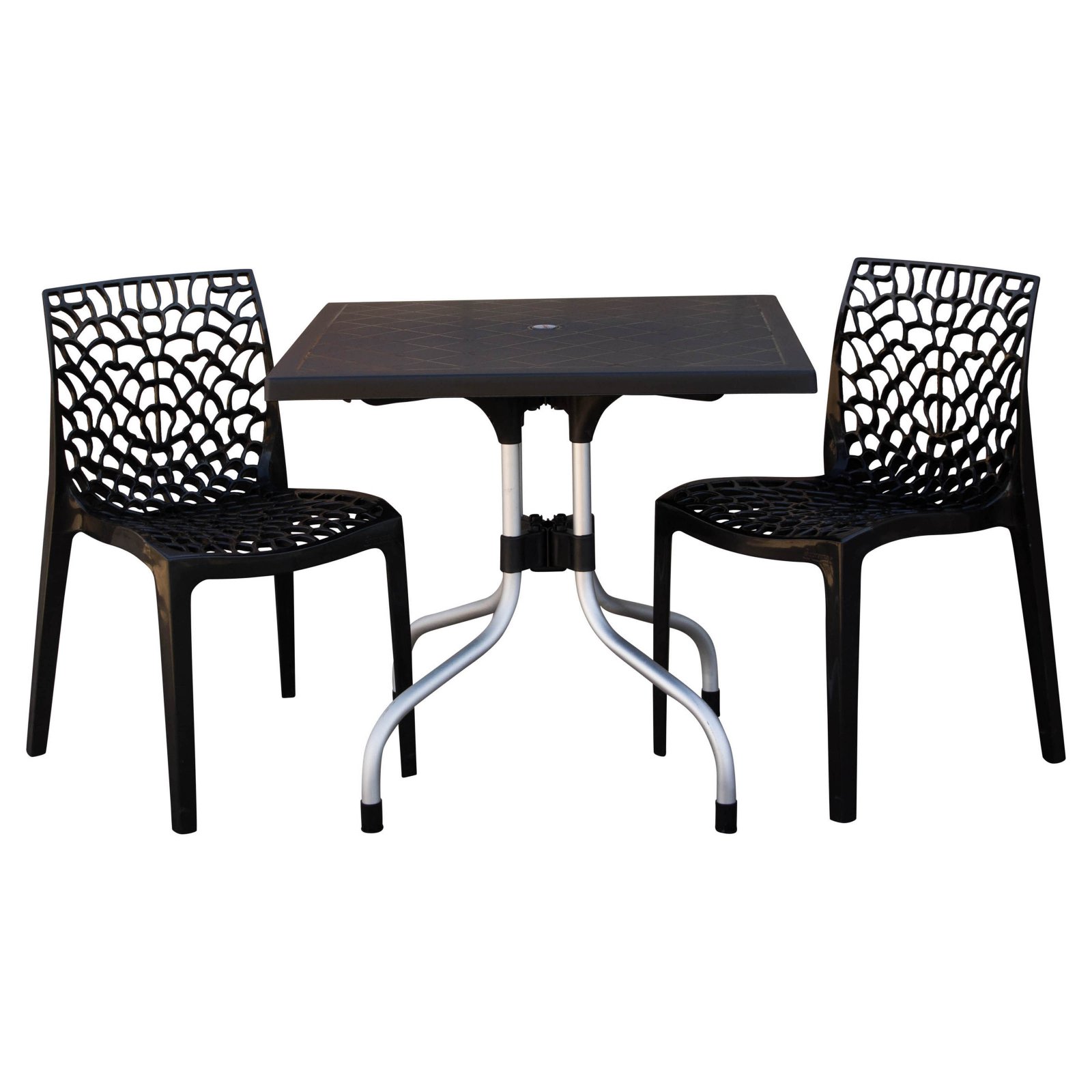 Strata Furniture Lyra Resin Patio Bistro Set with Karissa Chairs