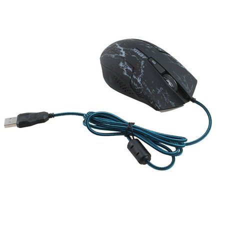 6 Button Lcd - Adjustable 2400 DPI Changing LED Lights 1.5m USB Optical Wired Mouse with 6 Buttons & Scroll Wheel for WINDOWS MAC