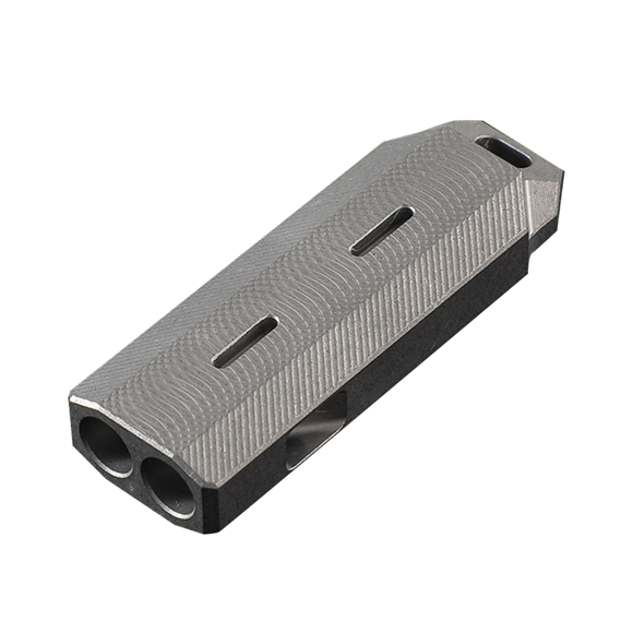 Popular EDC Metal Titanium Alloy Whistle for Sports Referee Double Hole Basketball Whistle for Wilderness Usage B,1 x Whistle,Grey