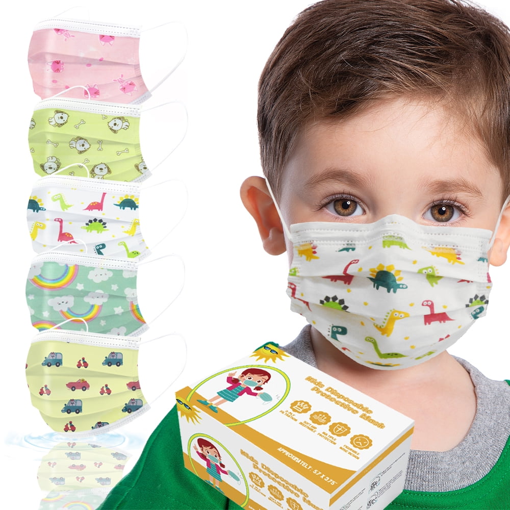 50PCS Kids Face_Mask Children 3Ply Earloop Breathable Kids Face_Mask Outdoor School Supplies Boys Girls Gfit 