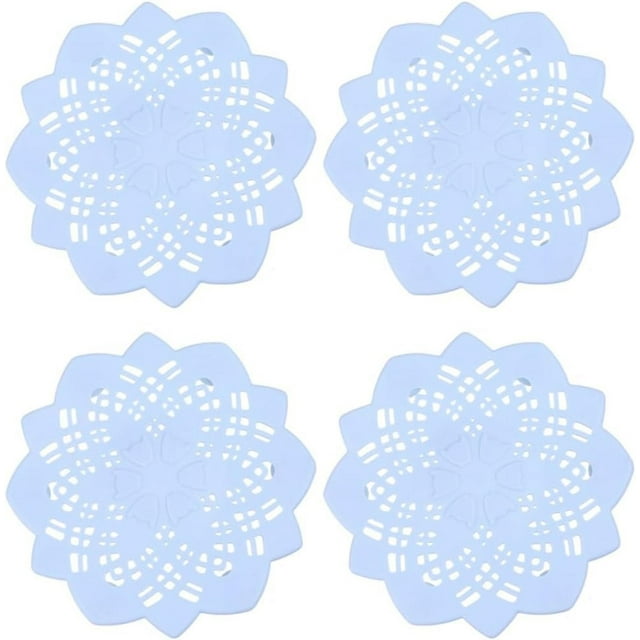 4 pcs Sink Strainer Plug Bathtub Sink Drain Strainer Cover Shower Drain Cover Flower Drain Cover Shower Drain Hair Tub Protector Hair Catcher Sink Stopper Floor Drain Cover Pool, Beige