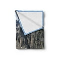 thumbnail image 2 of Idaho Soft Flannel Fleece Throw Blanket, Photo of Snow Mountain Foothills Lake, Cozy Plush for Indoor and Outdoor Use, 50" x 60", Taupe Grey Olive Green, by Ambesonne, 2 of 5