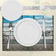 thumbnail image 3 of Ambesonne China Place Mats Set of 4, Shangai Airport Plane, Standard Size, White and Sky Blue, 3 of 6