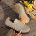 thumbnail image 6 of Women's Platform Loafers Wide Width, Rhinestone Knit Slip-On Casual Shoes, Chunky Sole Low Heel Dress Shoes for Women, Multi-Color, 6 of 10